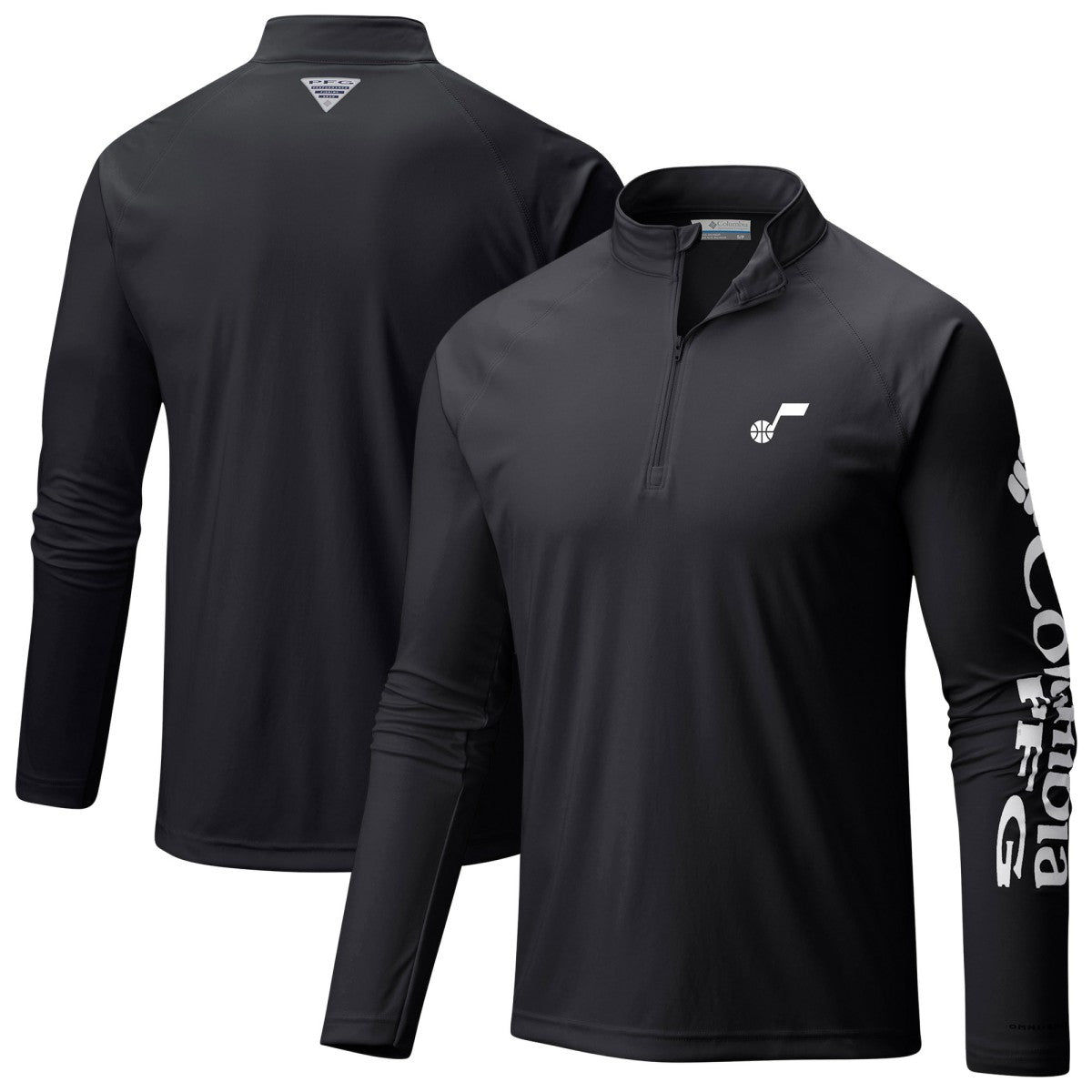 Columbia Utah Jazz PFG Terminal Tackle Quarter-Zip Top Black