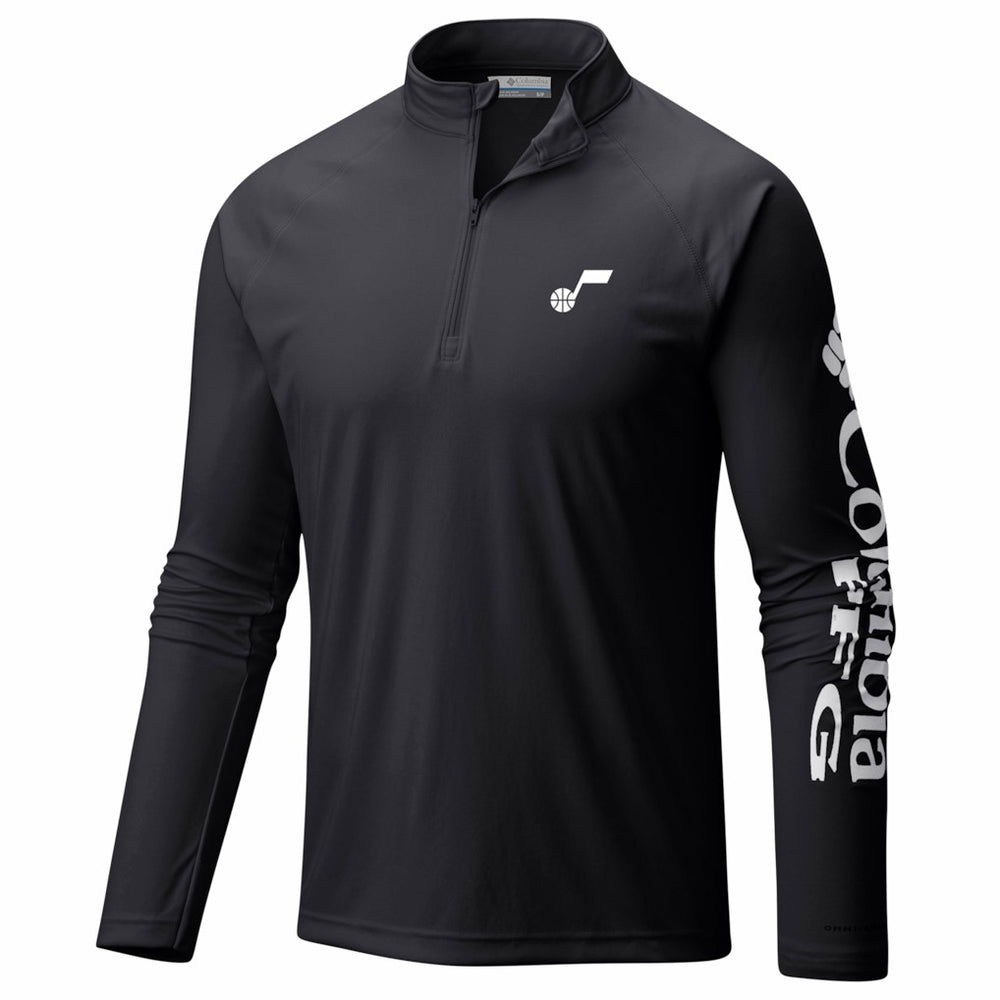 Columbia Utah Jazz PFG Terminal Tackle Quarter-Zip Top Black