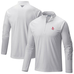 Columbia Houston Rockets PFG Terminal Tackle Quarter-Zip Top White