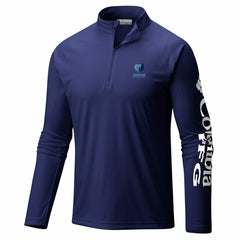 Columbia Memphis Grizzlies PFG Terminal Tackle Quarter-Zip Top Navy