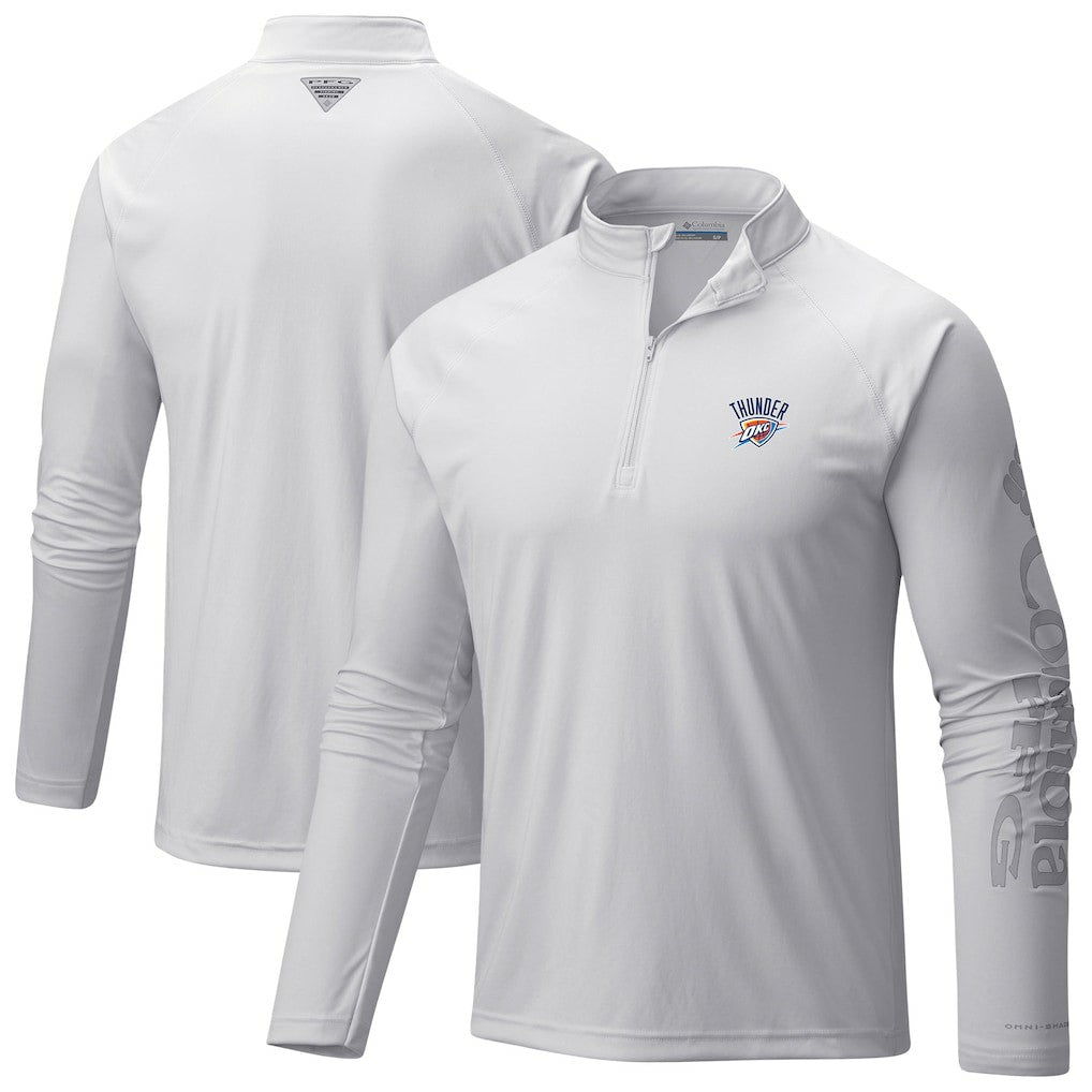 Columbia Oklahoma City Thunder PFG Terminal Tackle Quarter-Zip Top White