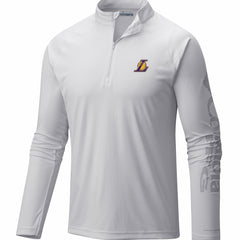 Columbia Los Angeles Lakers PFG Terminal Tackle Quarter-Zip Top White
