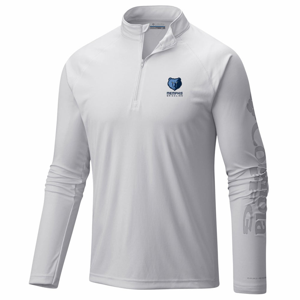Columbia Memphis Grizzlies PFG Terminal Tackle Quarter-Zip Top White