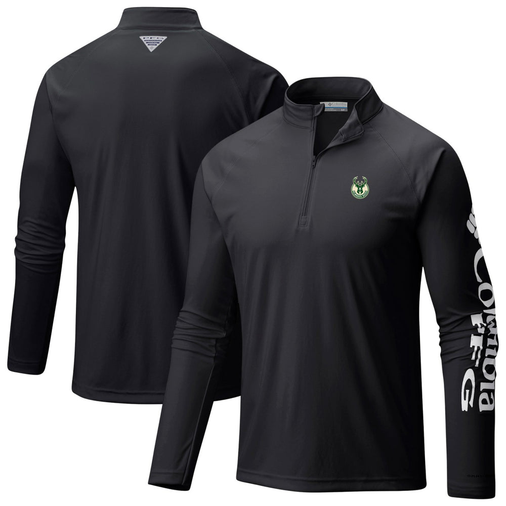 Columbia Milwaukee Bucks PFG Terminal Tackle Quarter-Zip Top Black