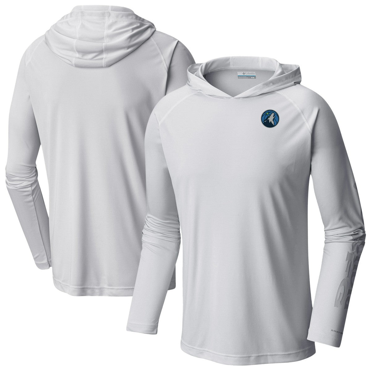 Columbia Minnesota Timberwolves PFG Super Terminal Tackle Hoodie White