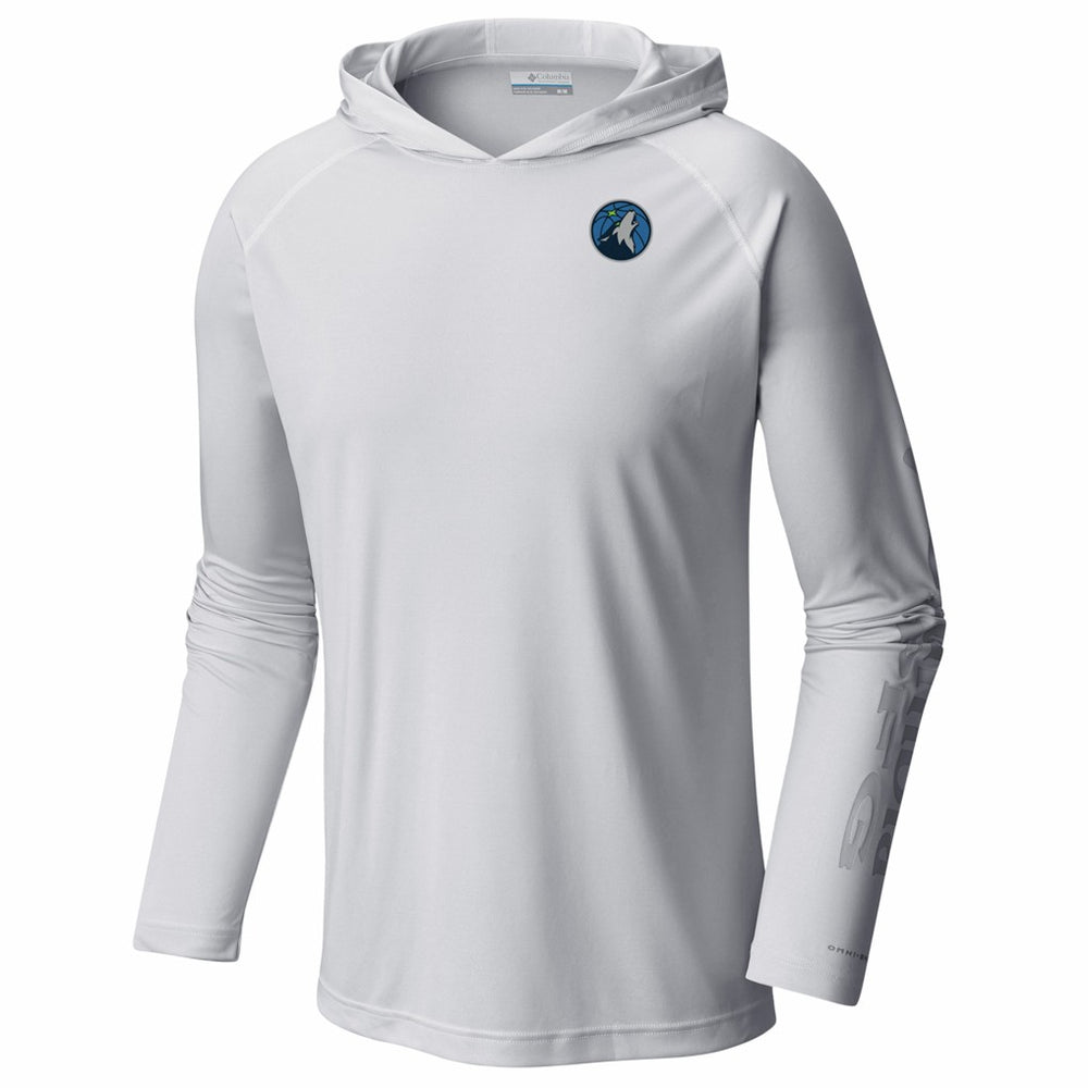 Columbia Minnesota Timberwolves PFG Super Terminal Tackle Hoodie White