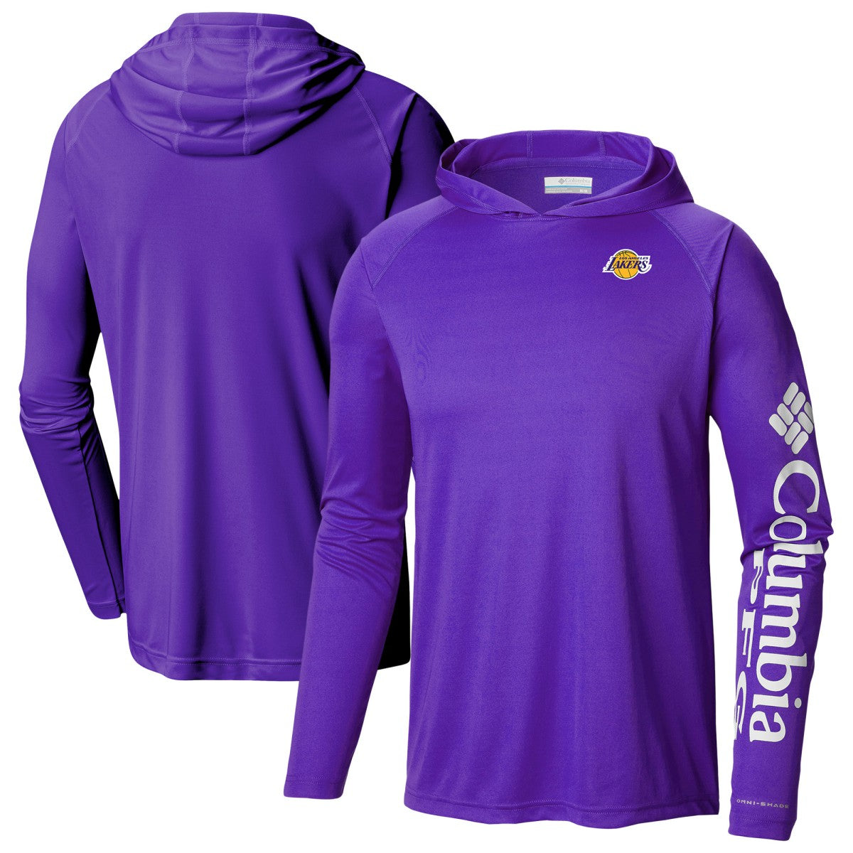 Columbia Los Angeles Lakers PFG Super Terminal Tackle Hoodie Purple