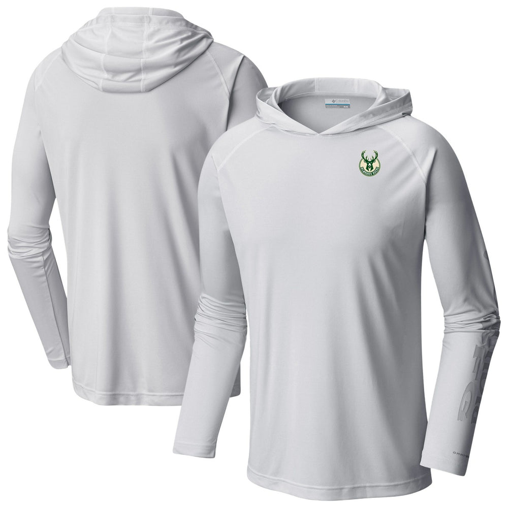 Columbia Milwaukee Bucks PFG Super Terminal Tackle Hoodie White