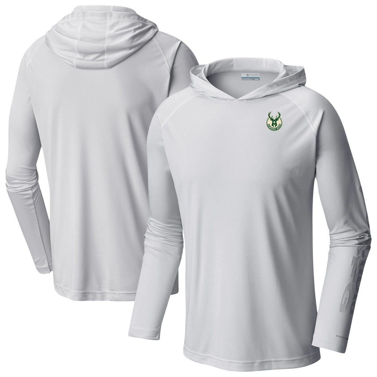 Columbia Milwaukee Bucks PFG Super Terminal Tackle Hoodie White