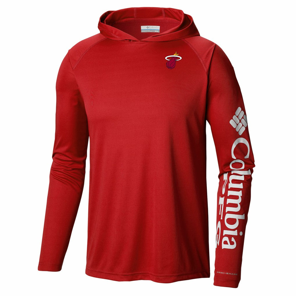 Columbia Miami Heat PFG Super Terminal Tackle Hoodie Red