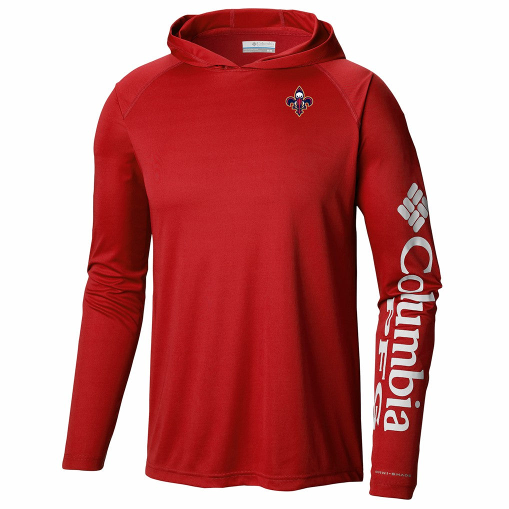 Columbia New Orleans Pelicans PFG Super Terminal Tackle Hoodie Red