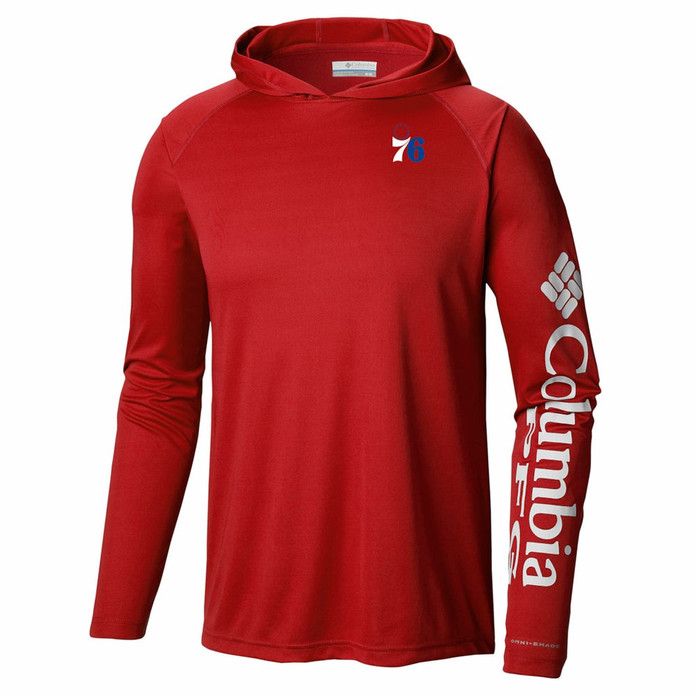 Columbia Philadelphia 76ers PFG Super Terminal Tackle Hoodie Red