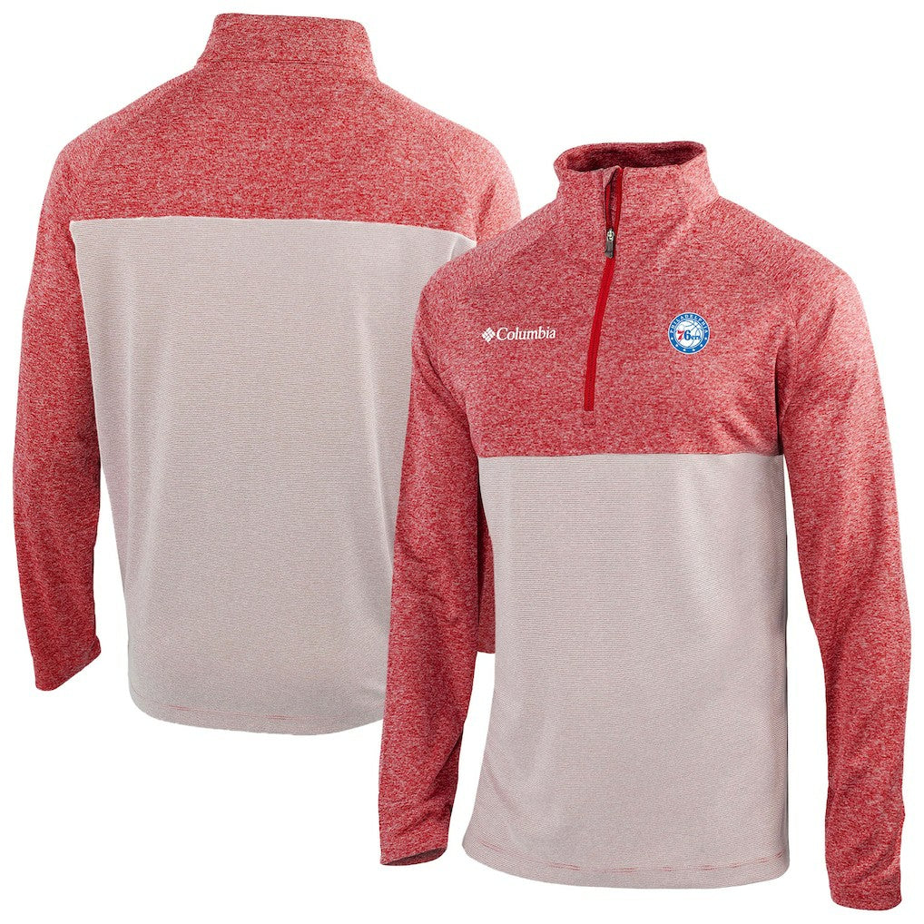 Columbia Philadelphia 76ers Omni-Wick Rockin' It Quarter-Zip Top Red