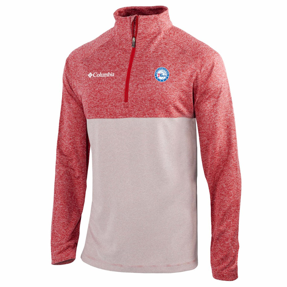 Columbia Philadelphia 76ers Omni-Wick Rockin' It Quarter-Zip Top Red