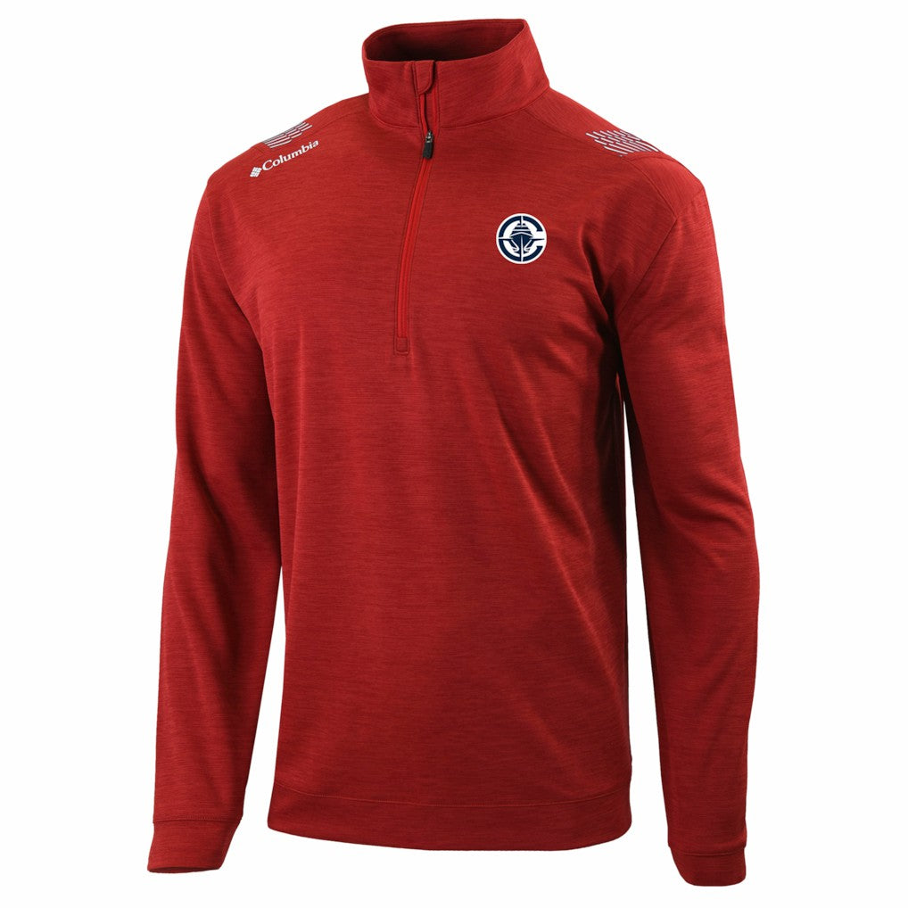 Columbia LA Clippers Oakland Downs Omni-Wick Quarter-Zip Top Red