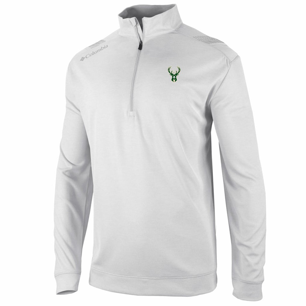 Columbia Milwaukee Bucks Oakland Downs Omni-Wick Quarter-Zip Top White