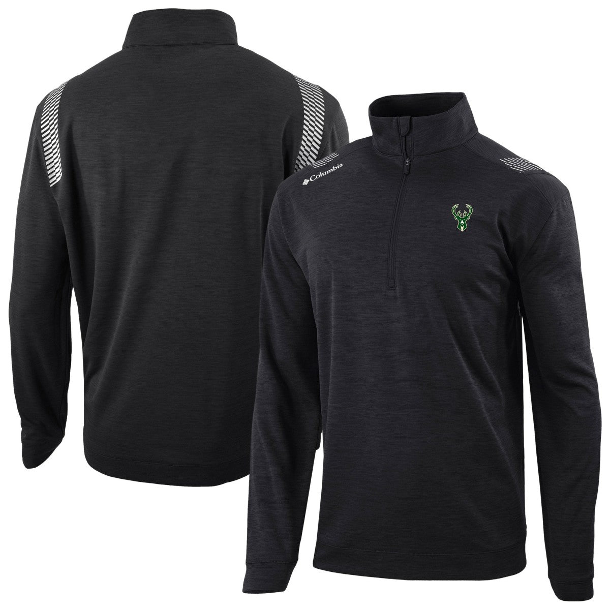 Columbia Milwaukee Bucks Oakland Downs Omni-Wick Quarter-Zip Top Black
