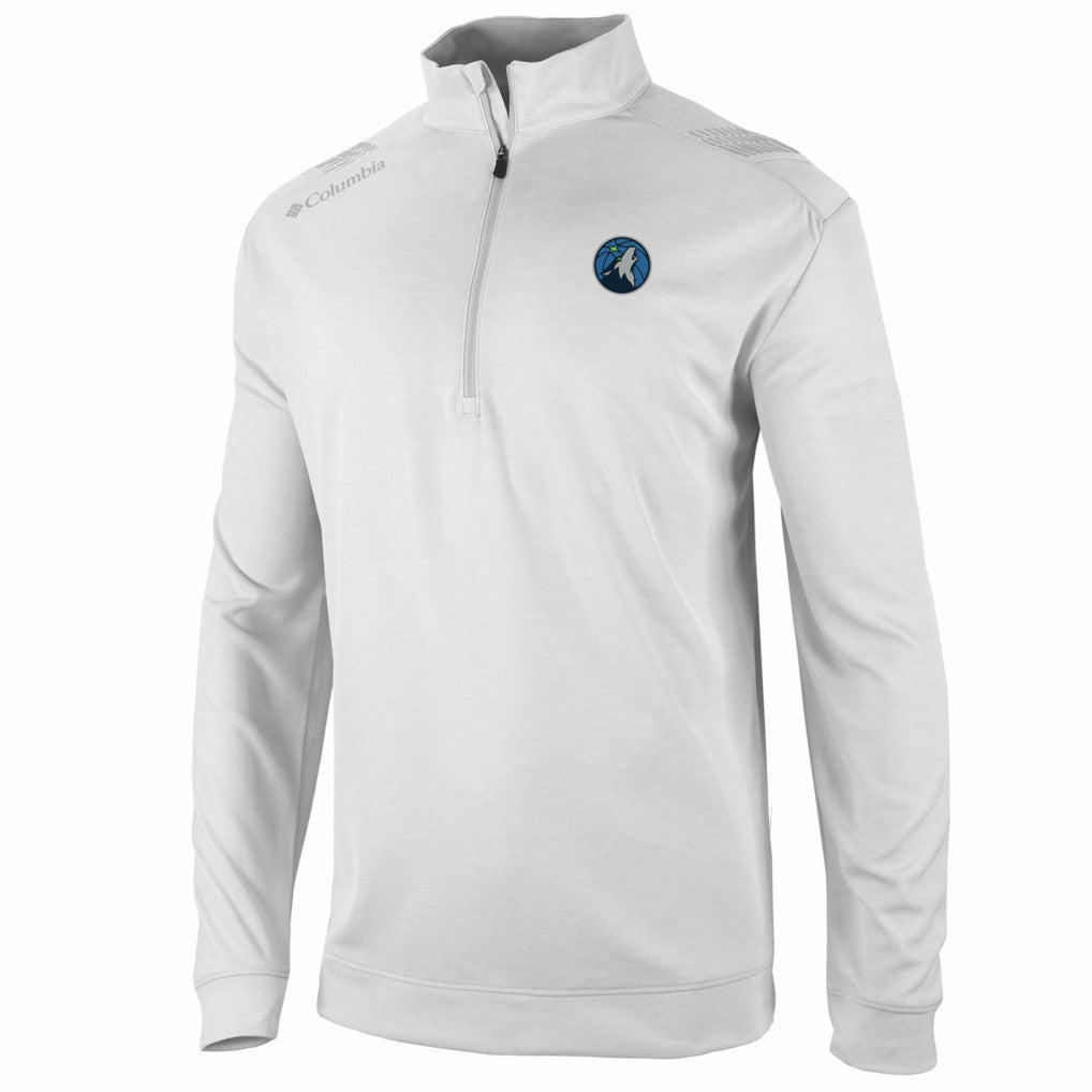 Columbia Minnesota Timberwolves Oakland Downs Omni-Wick Quarter-Zip Top White