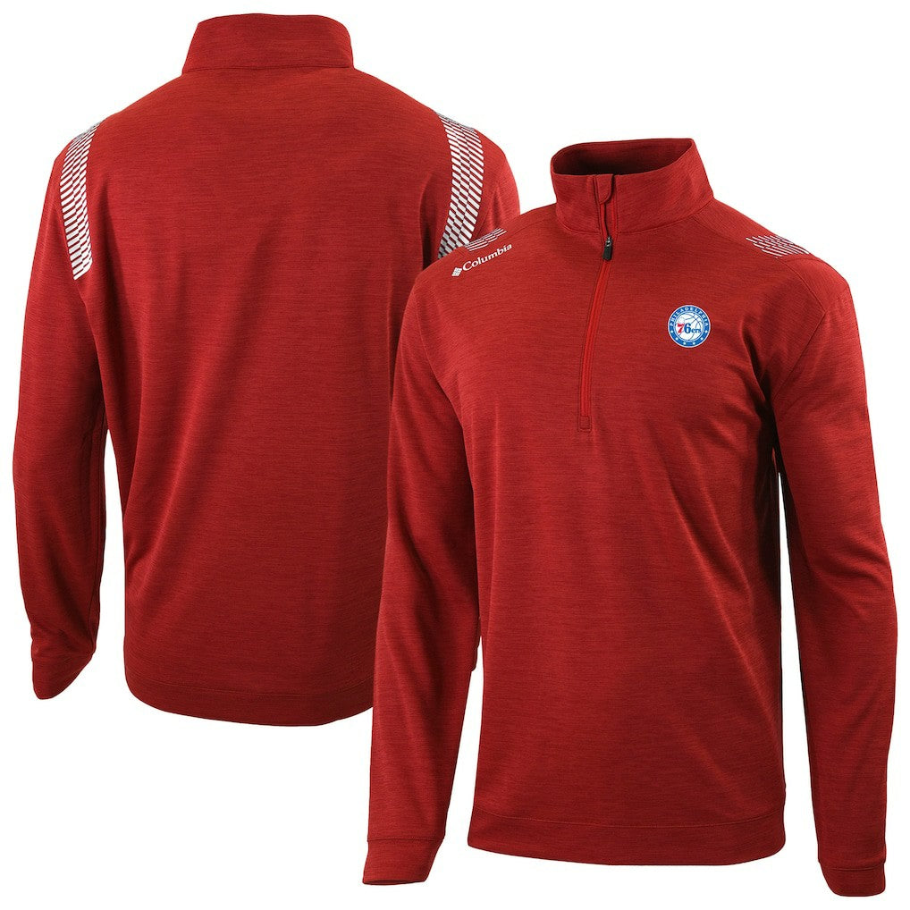 Columbia Philadelphia 76ers Oakland Downs Omni-Wick Quarter-Zip Top Red