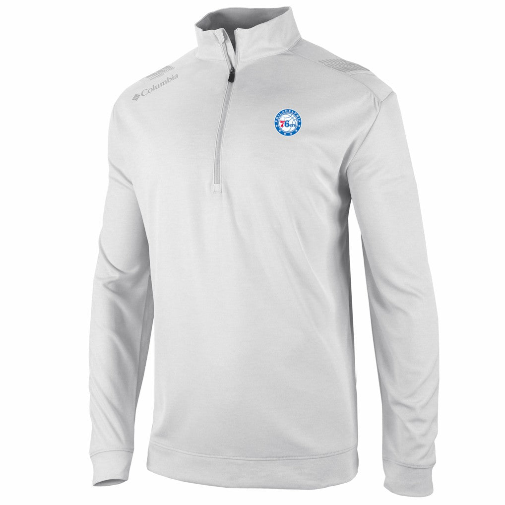 Columbia Philadelphia 76ers Oakland Downs Omni-Wick Quarter-Zip Top White