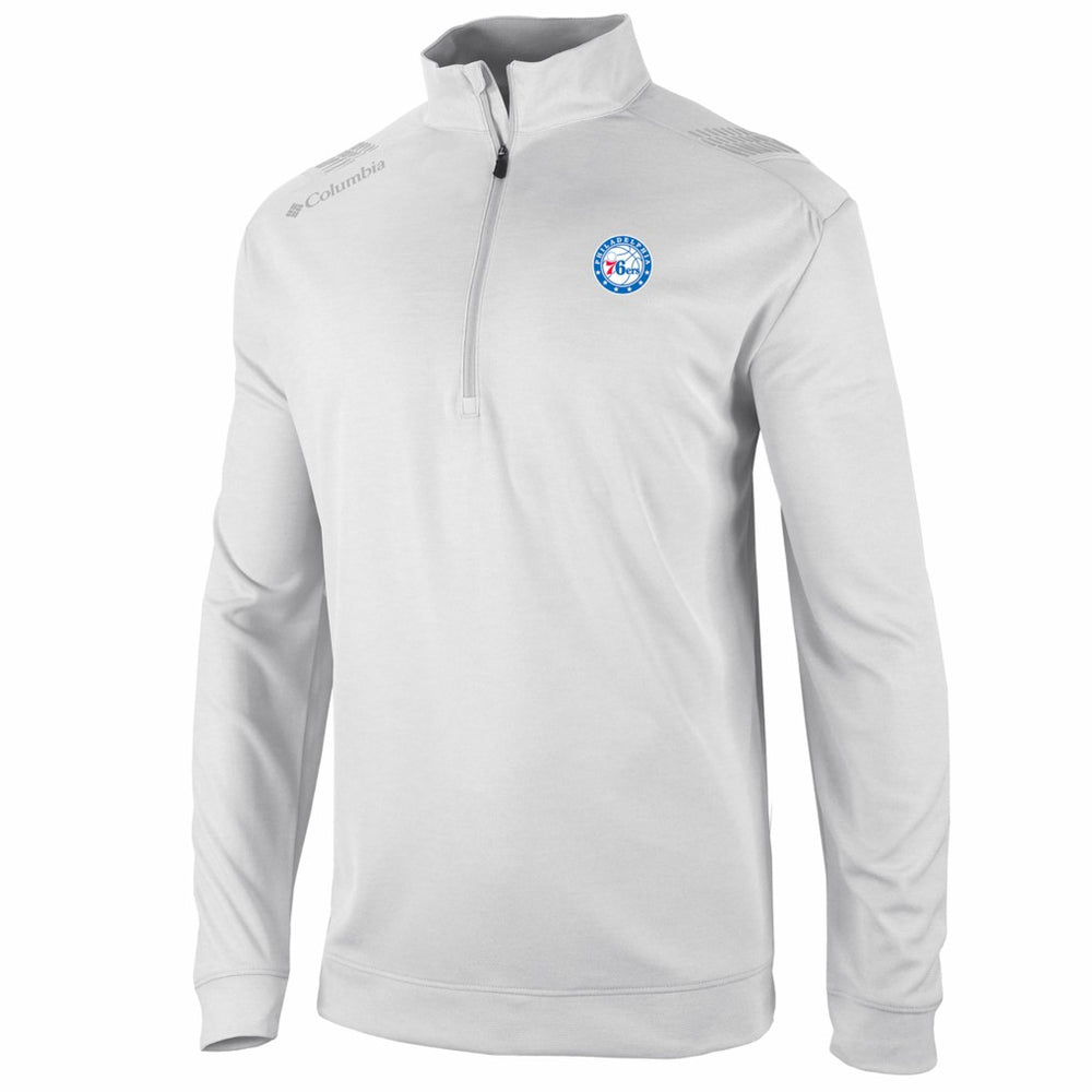 Columbia Philadelphia 76ers Oakland Downs Omni-Wick Quarter-Zip Top White