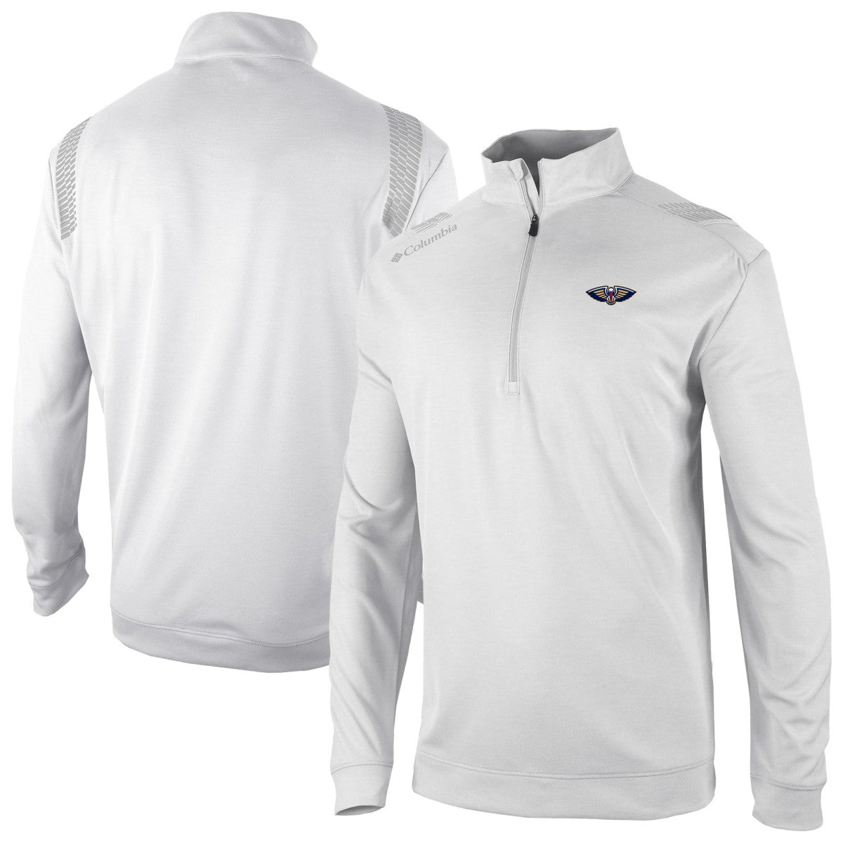 Columbia New Orleans Pelicans Oakland Downs Omni-Wick Quarter-Zip Top White