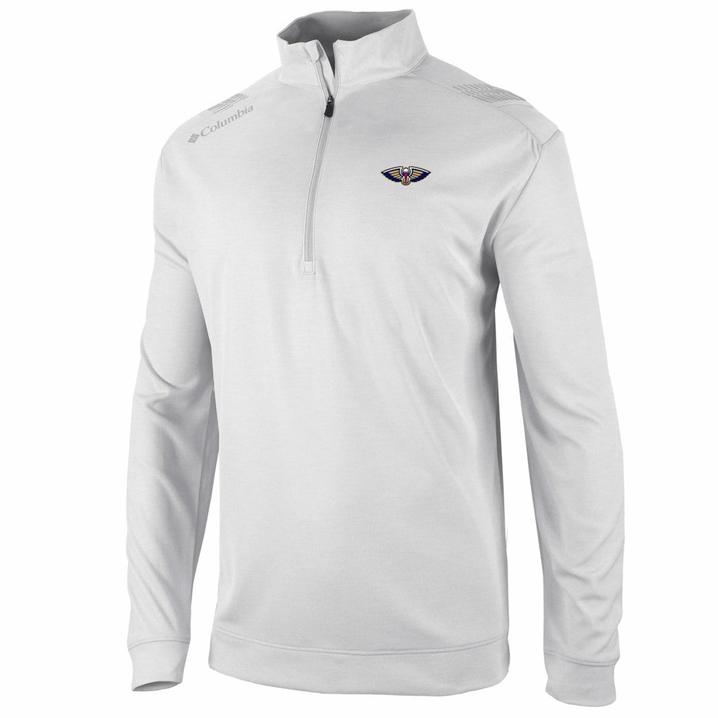 Columbia New Orleans Pelicans Oakland Downs Omni-Wick Quarter-Zip Top White