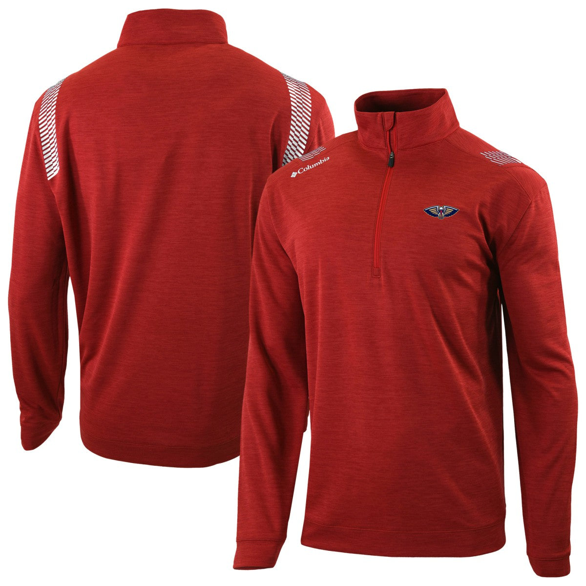 Columbia New Orleans Pelicans Oakland Downs Omni-Wick Quarter-Zip Top Red