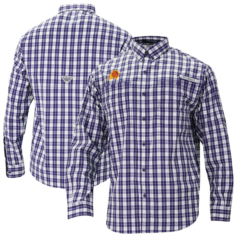 Columbia Phoenix Suns Super Tamiami Omni-Shade Long Sleeve Button-Down Shirt Purple