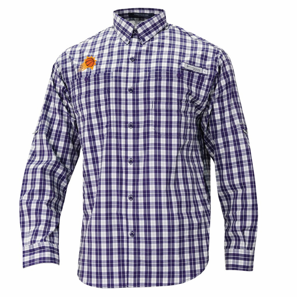 Columbia Phoenix Suns Super Tamiami Omni-Shade Long Sleeve Button-Down Shirt Purple