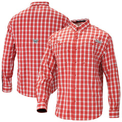 Columbia Houston Rockets Super Tamiami Omni-Shade Long Sleeve Button-Down Shirt Red