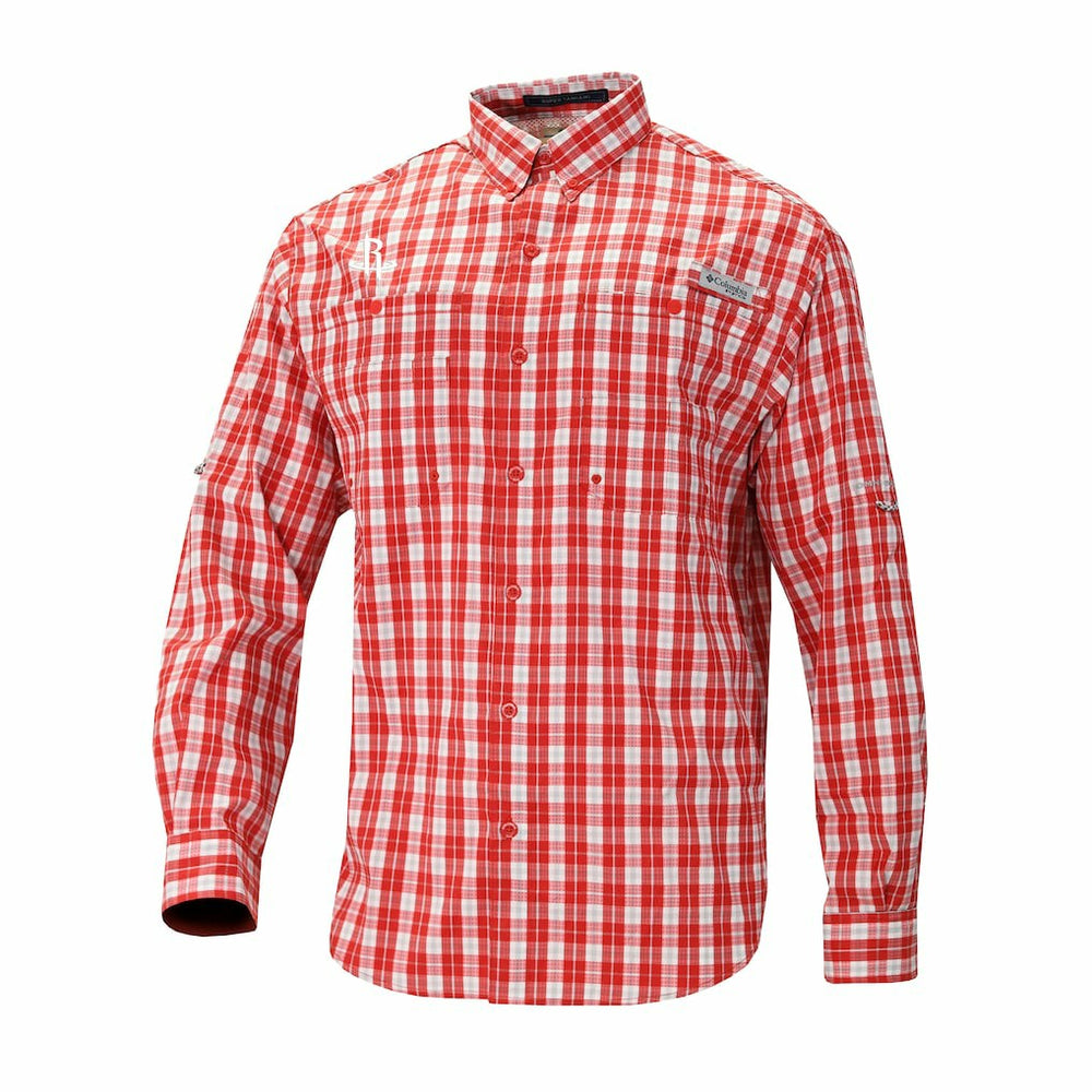 Columbia Houston Rockets Super Tamiami Omni-Shade Long Sleeve Button-Down Shirt Red