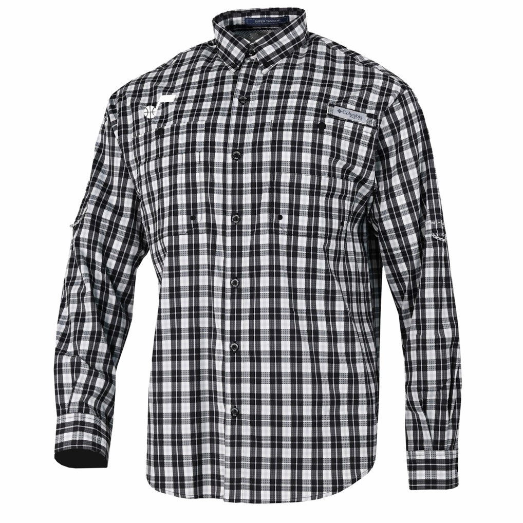 Columbia Utah Jazz Super Tamiami Omni-Shade Long Sleeve Button-Down Shirt Black