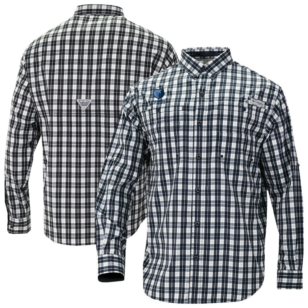 Columbia Memphis Grizzlies Super Tamiami Omni-Shade Long Sleeve Button-Down Shirt Navy