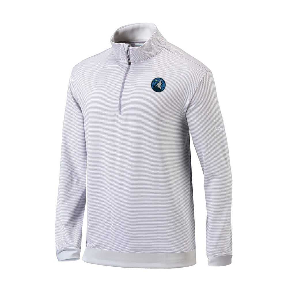 Columbia Minnesota Timberwolves Omni-Wick Even Lie Quarter-Zip Top Gray/White