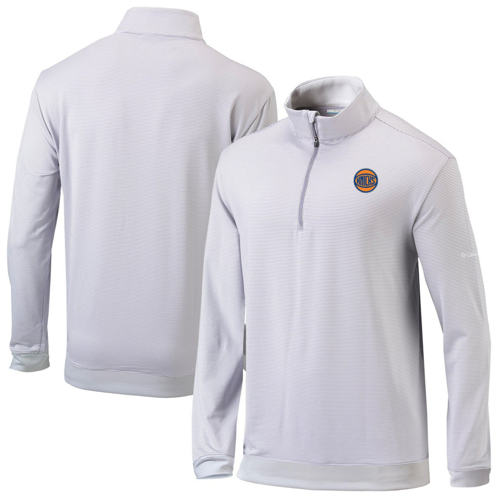 Columbia New York Knicks Omni-Wick Even Lie Quarter-Zip Top Gray/White