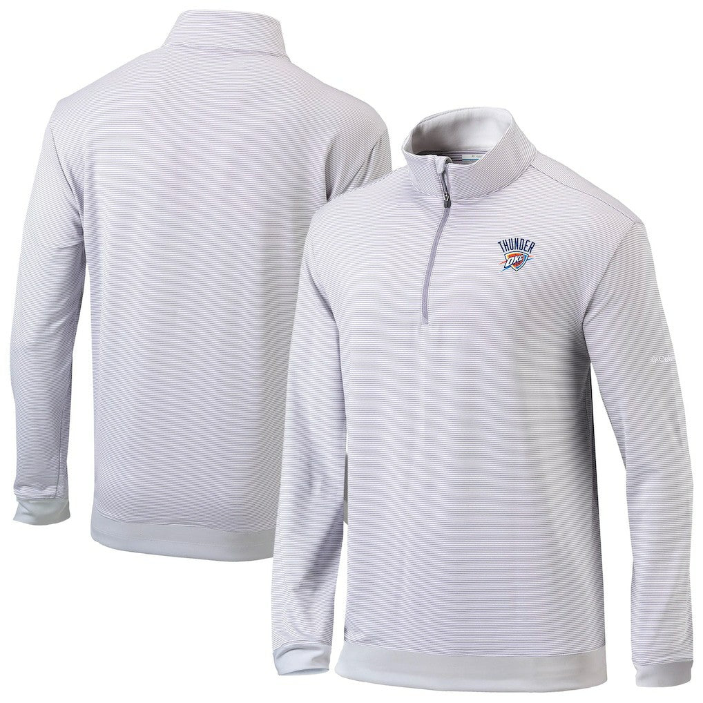 Columbia Oklahoma City Thunder Omni-Wick Even Lie Quarter-Zip Top Gray/White