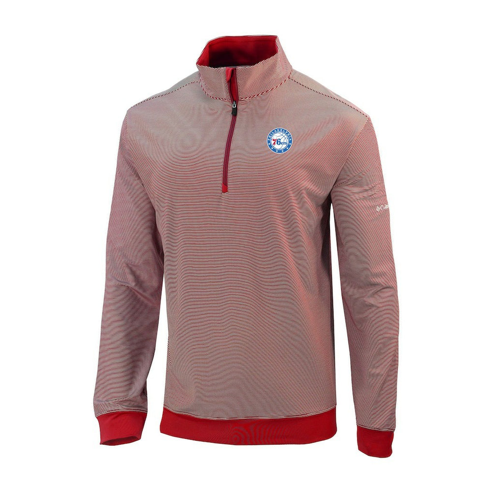 Columbia Philadelphia 76ers Omni-Wick Even Lie Quarter-Zip Top Red
