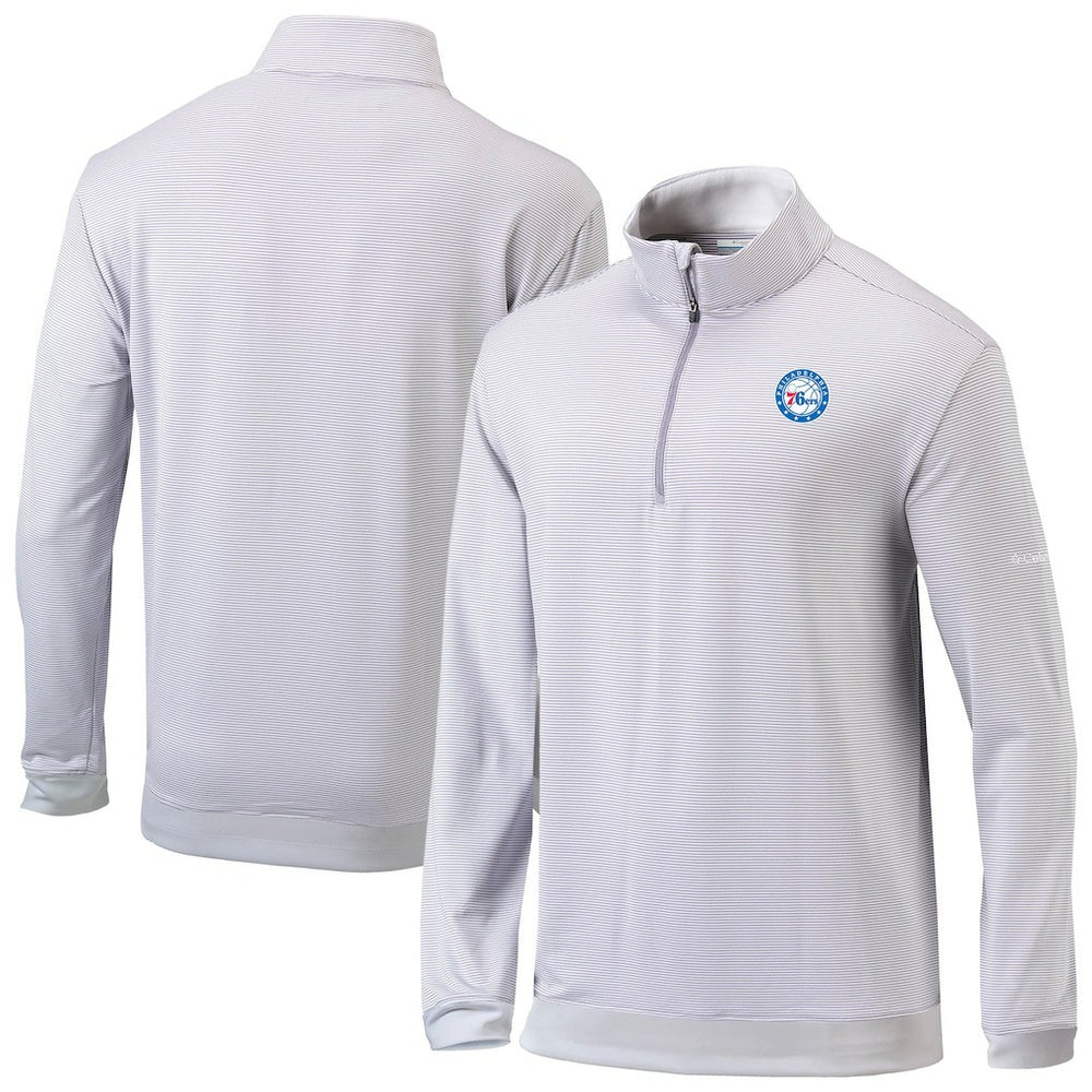 Columbia Philadelphia 76ers Omni-Wick Even Lie Quarter-Zip Top Gray/White