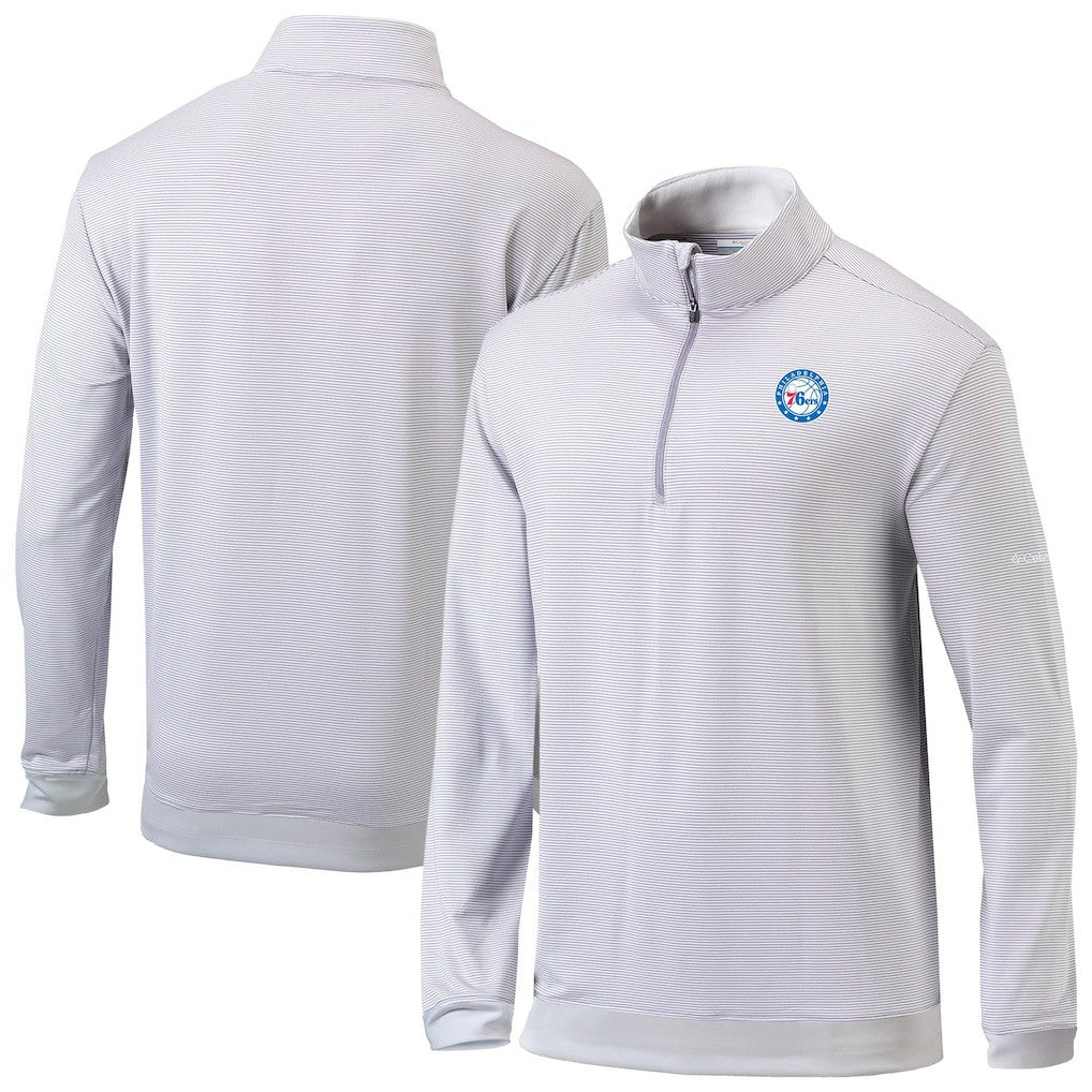 Columbia Philadelphia 76ers Omni-Wick Even Lie Quarter-Zip Top Gray/White