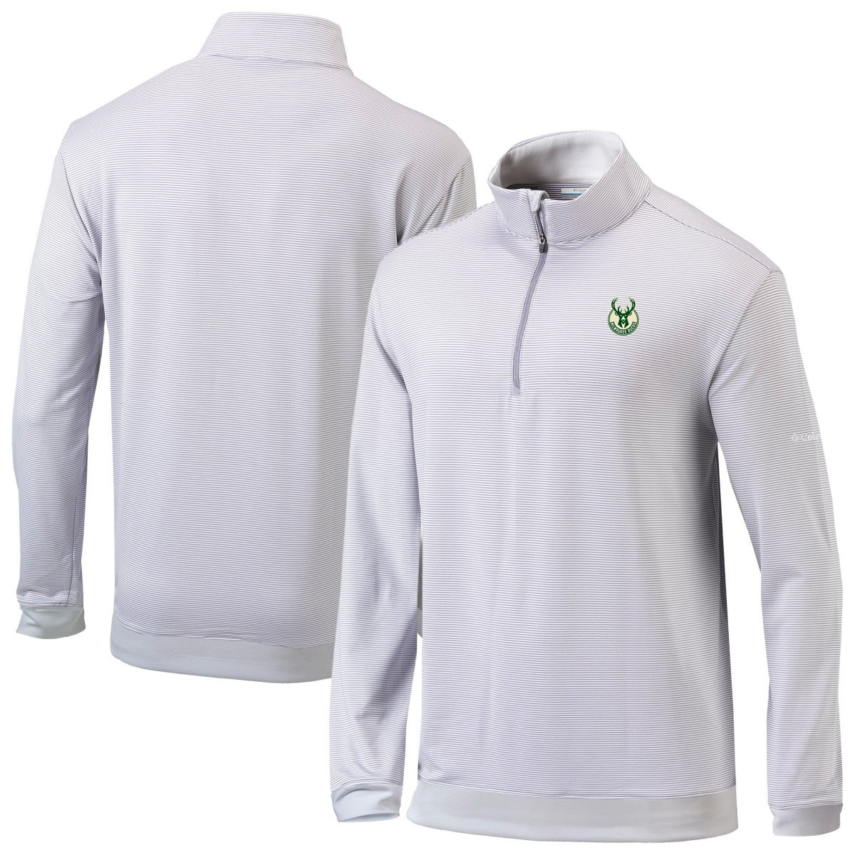 Columbia Milwaukee Bucks Omni-Wick Even Lie Quarter-Zip Top Gray/White