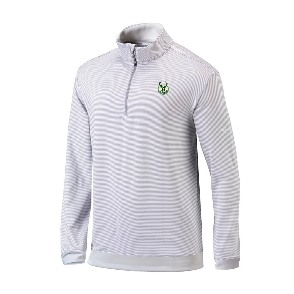 Columbia Milwaukee Bucks Omni-Wick Even Lie Quarter-Zip Top Gray/White