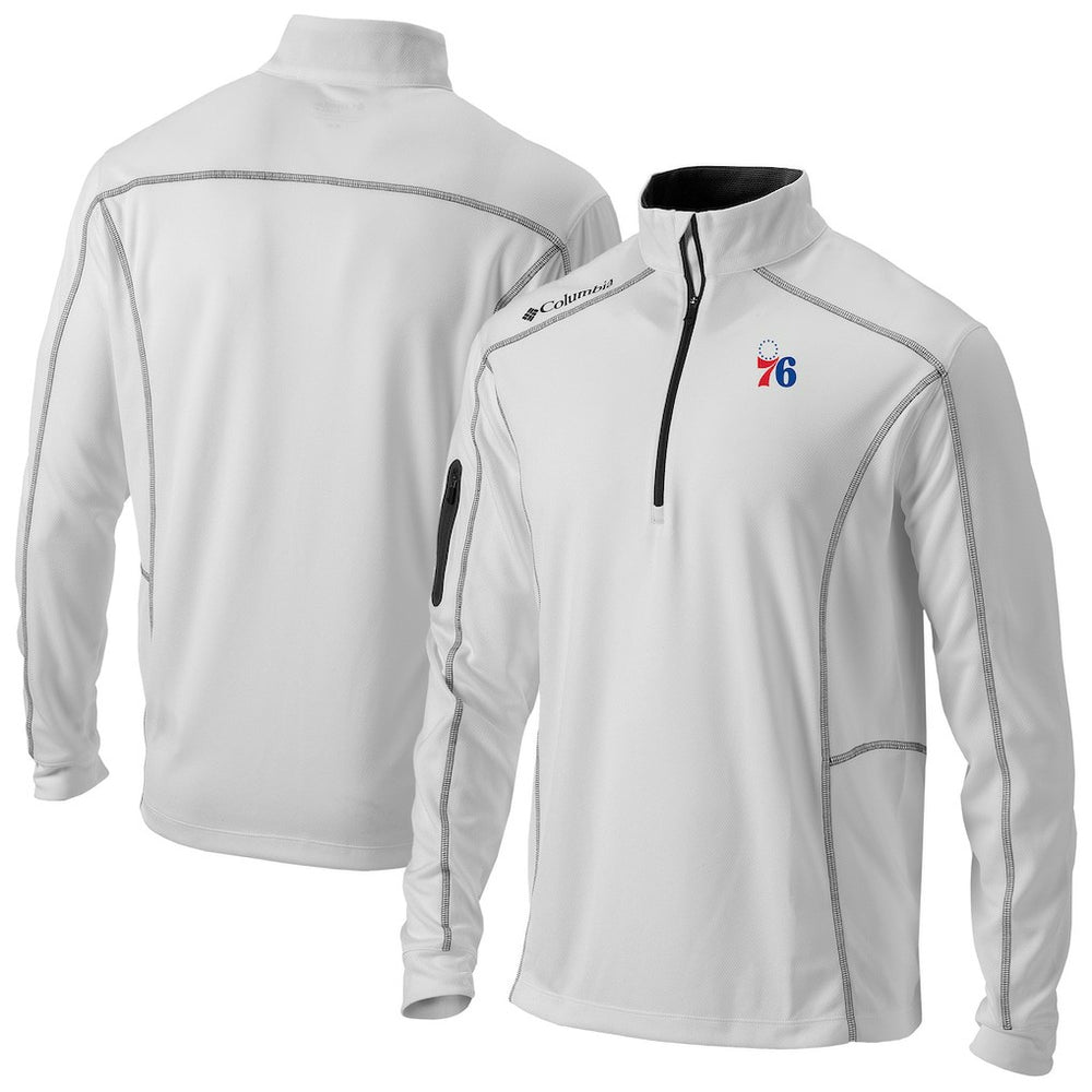 Columbia Philadelphia 76ers Omni-Wick Shotgun Quarter-Zip Jacket White