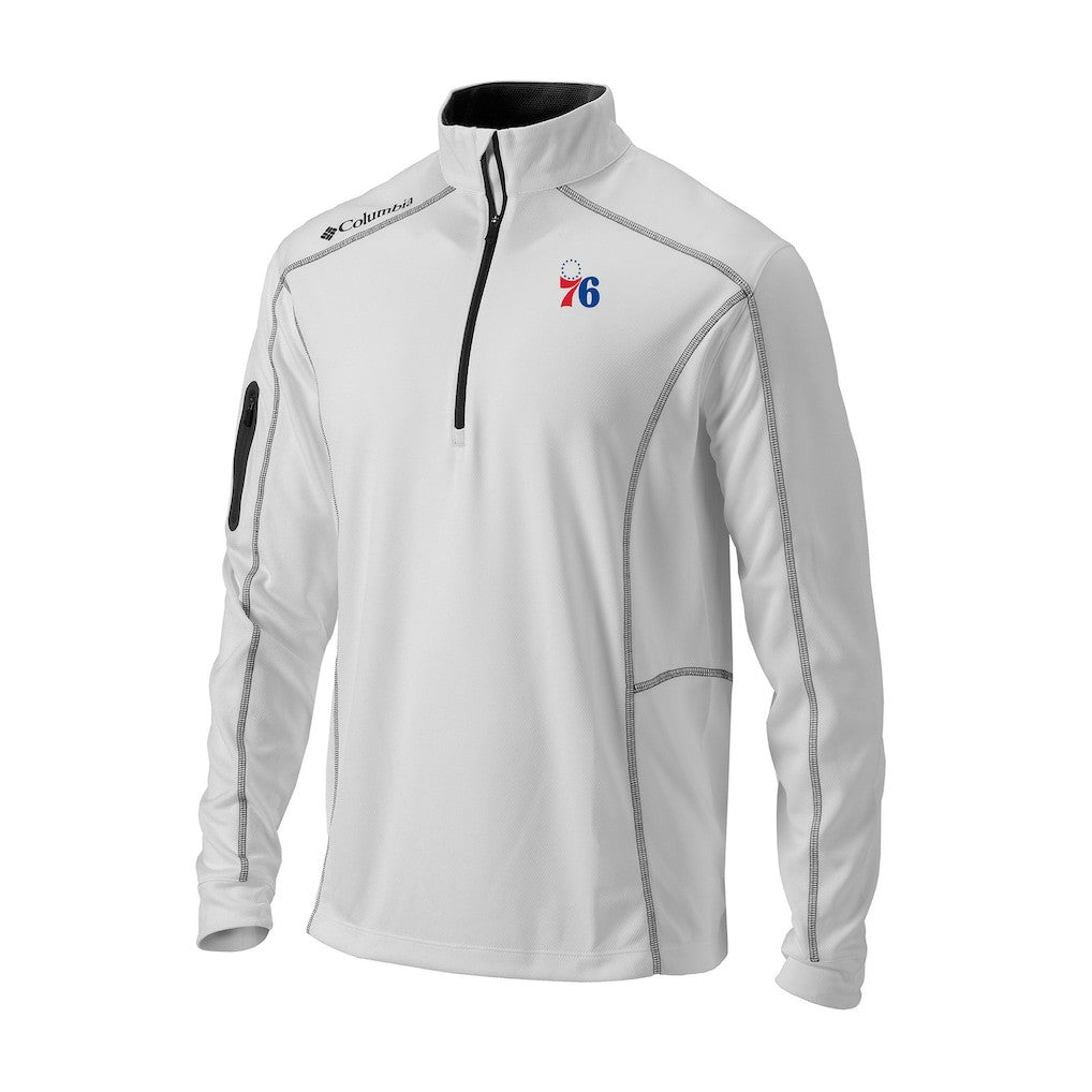 Columbia Philadelphia 76ers Omni-Wick Shotgun Quarter-Zip Jacket White