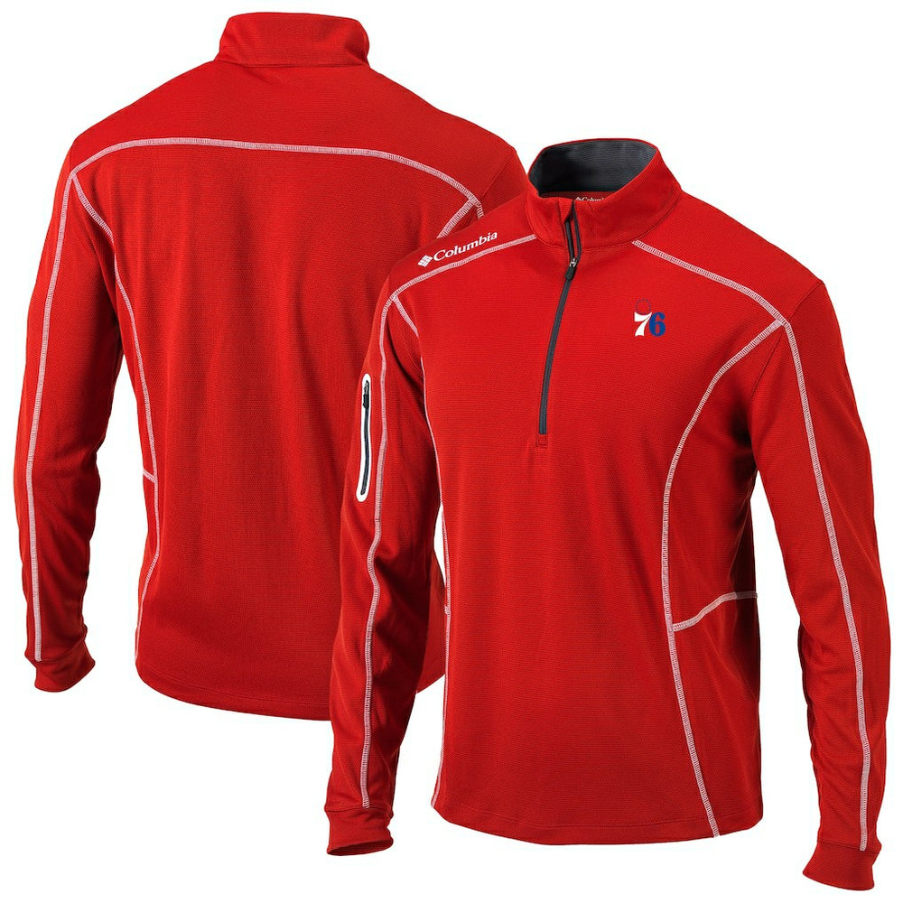 Columbia Philadelphia 76ers Omni-Wick Shotgun Quarter-Zip Jacket Red