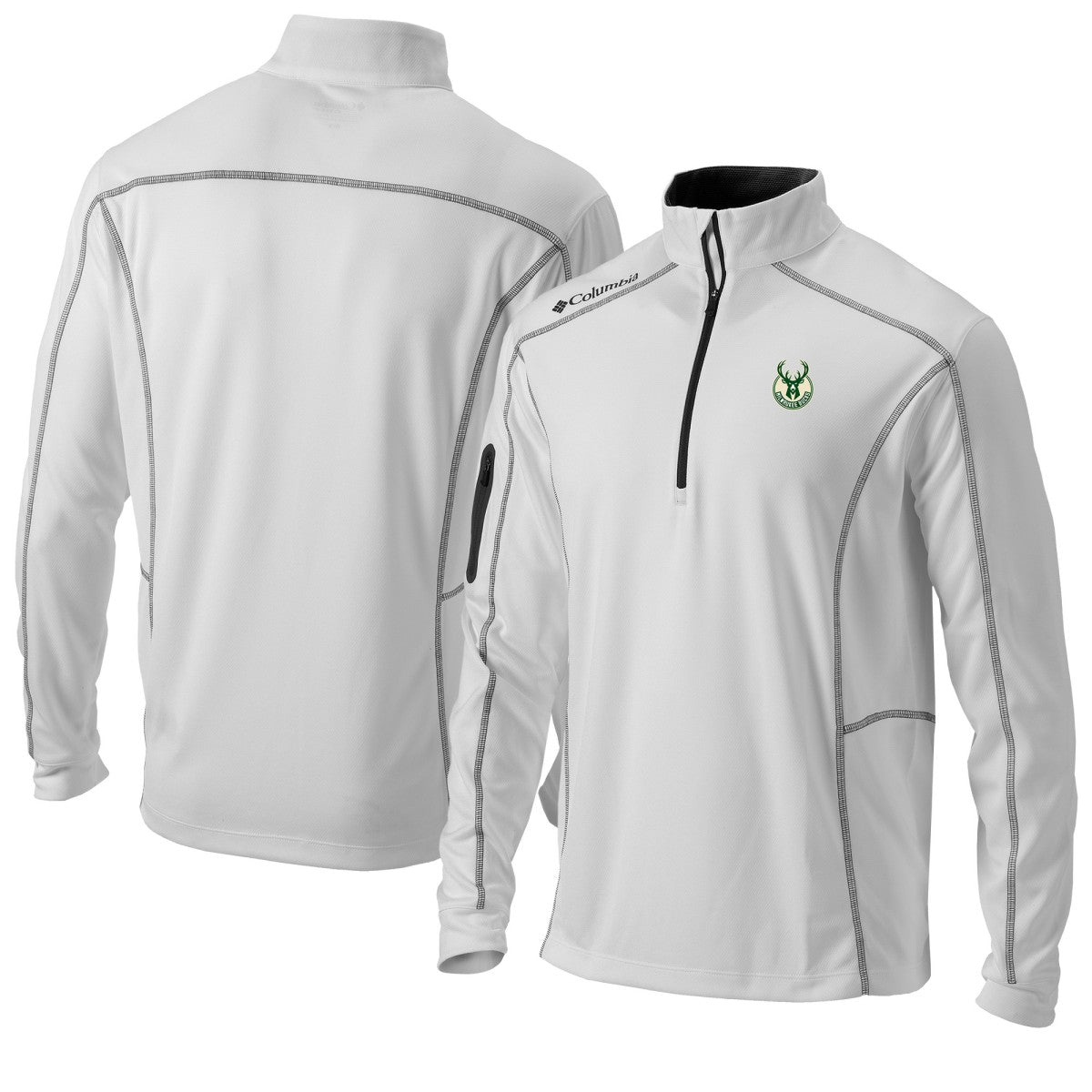 Columbia Milwaukee Bucks Omni-Wick Shotgun Quarter-Zip Jacket White