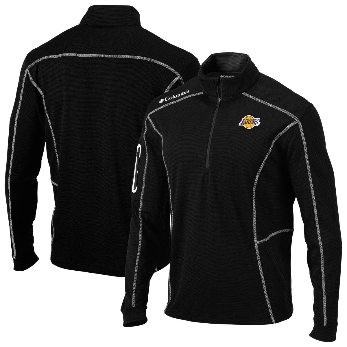 Columbia Los Angeles Lakers Omni-Wick Shotgun Quarter-Zip Jacket Black
