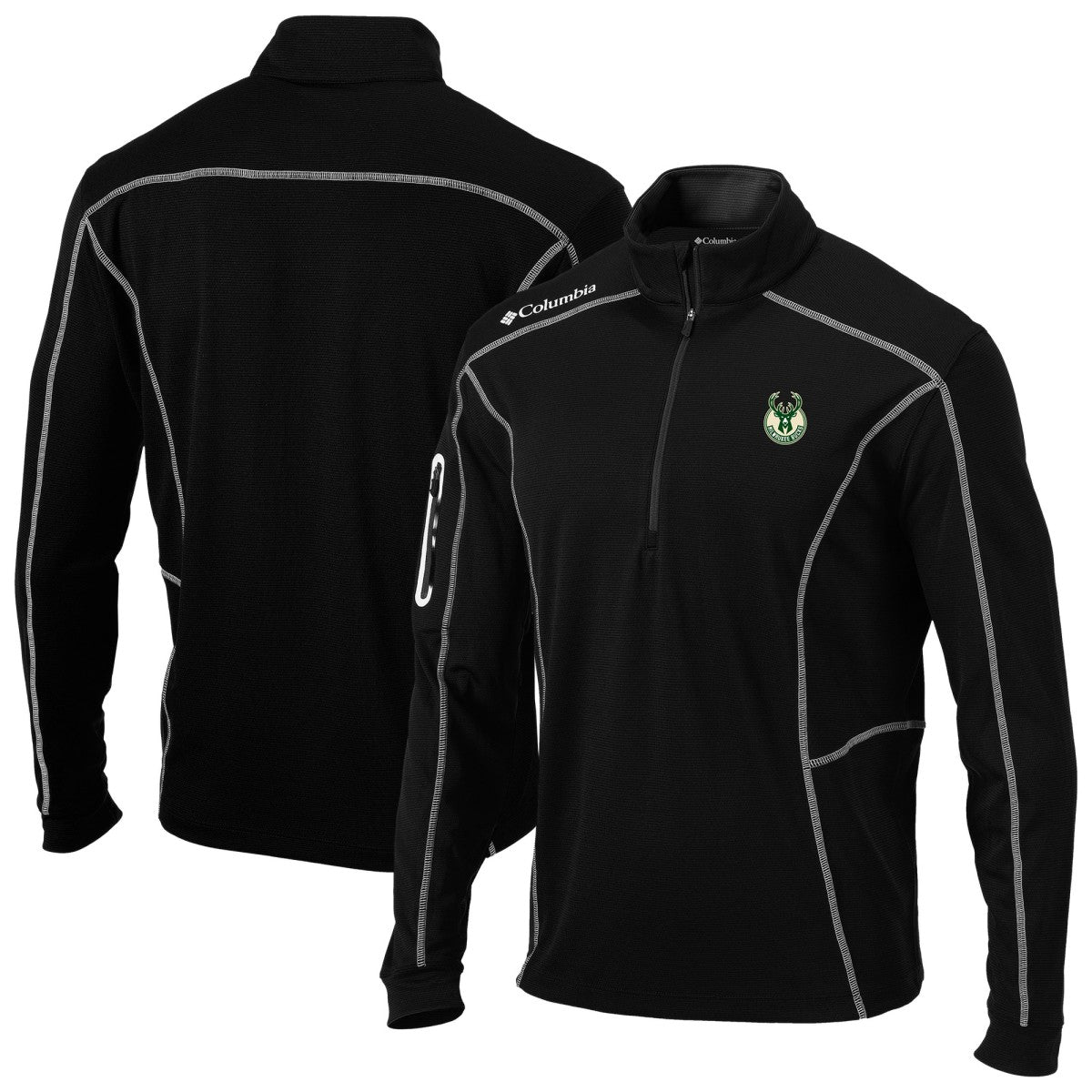 Columbia Milwaukee Bucks Omni-Wick Shotgun Quarter-Zip Jacket Black