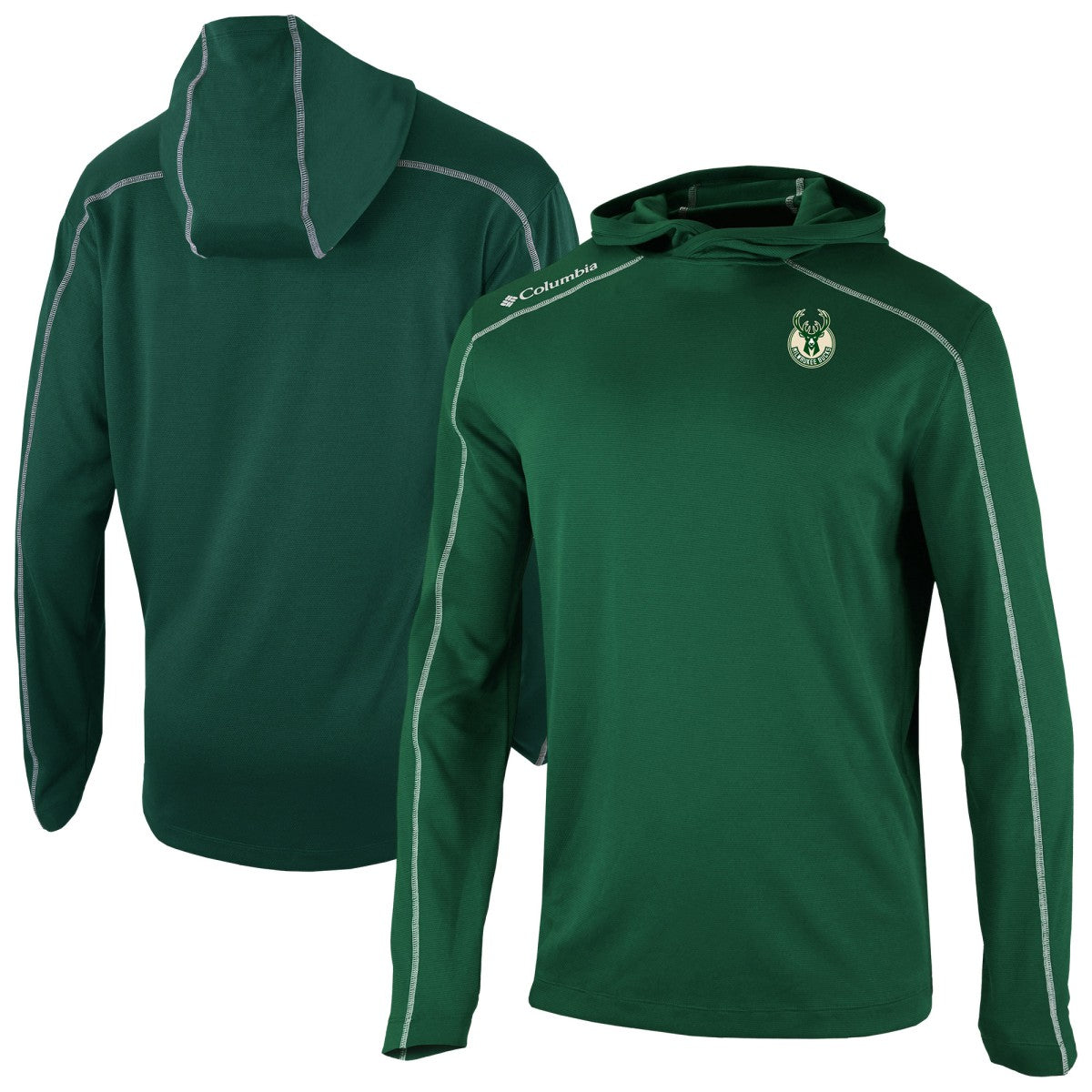 Columbia Milwaukee Bucks Omni-Wick Shotgun Pullover Hoodie Hunter Green