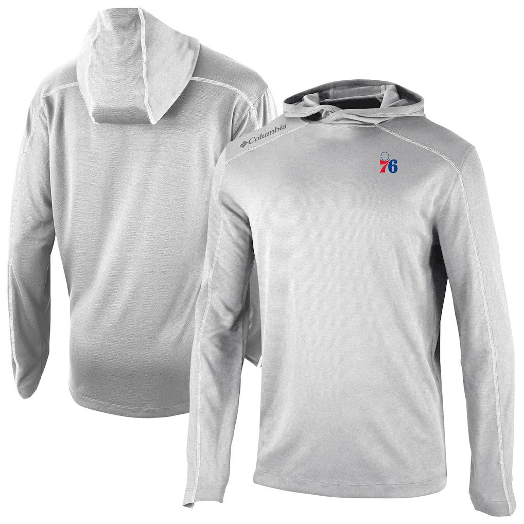 Columbia Philadelphia 76ers Omni-Wick Shotgun Pullover Hoodie Gray